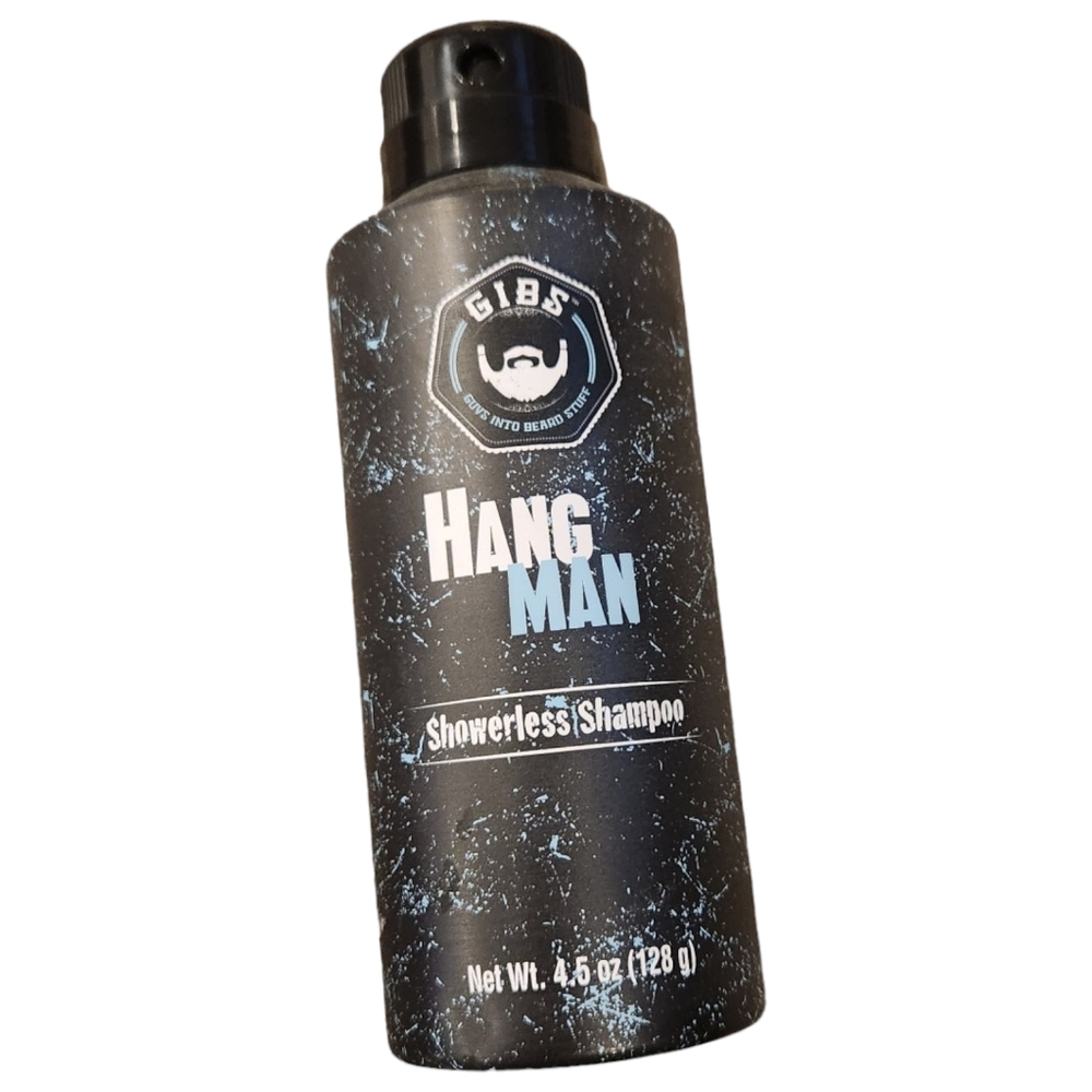 Mens showerless dry shampoo travel size Hangman by GIBS